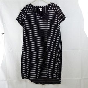 Black and white striped T-shirt dress